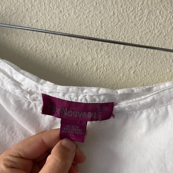 y2k vintage white cotton ruffle maxi skirt boho fairy coastal cowgirl size L/XL - Picture 6 of 7